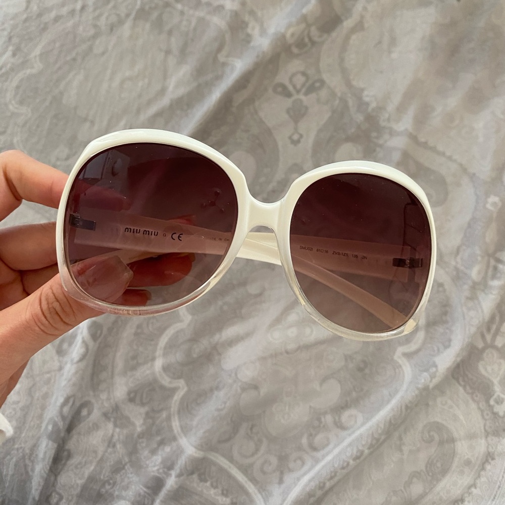 Miu Miu white frame sunglasses
